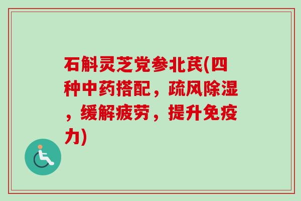石斛灵芝党参北芪(四种搭配,疏风除湿,缓解疲劳,提升免疫力) 石斛灵芝党参北芪(四种搭配,疏风除湿,缓解疲劳,提升免疫力)