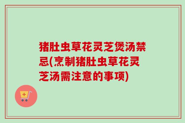 猪肚虫草花灵芝煲汤禁忌(烹制猪肚虫草花灵芝汤需注意的事项)