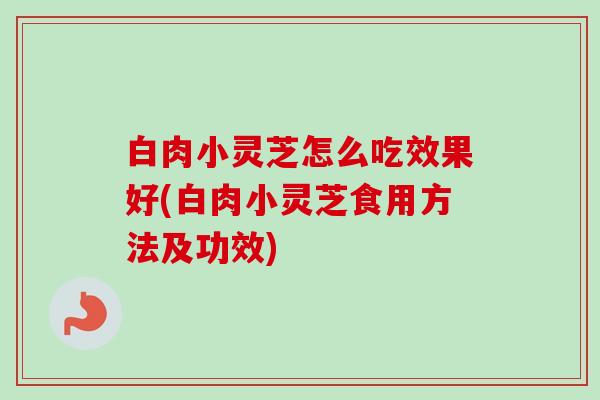 白肉小灵芝怎么吃效果好(白肉小灵芝食用方法及功效) 白肉小灵芝怎么吃效果好(白肉小灵芝食用方法及功效)