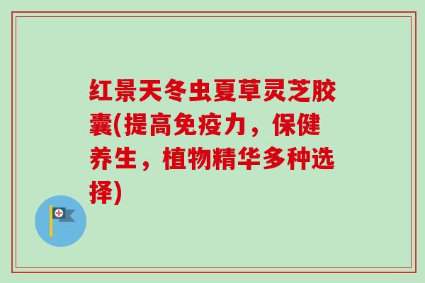 红景天冬虫夏草灵芝胶囊(提高免疫力，保健养生，植物精华多种选择)