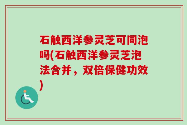 石触西洋参灵芝可同泡吗(石触西洋参灵芝泡法合并，双倍保健功效)
