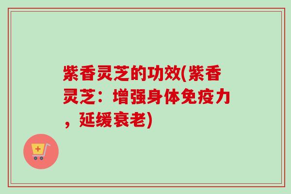 紫香灵芝的功效(紫香灵芝：增强身体免疫力，延缓)