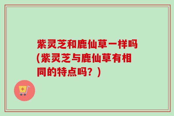 紫灵芝和鹿仙草一样吗(紫灵芝与鹿仙草有相同的特点吗？)