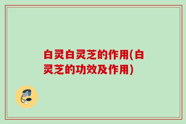 白灵白灵芝的作用(白灵芝的功效及作用) 白灵白灵芝的作用(白灵芝的功效及作用)