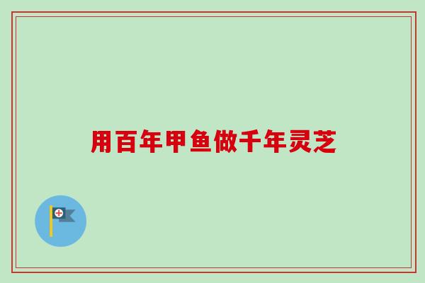 用百年甲鱼做千年灵芝 用百年甲鱼做千年灵芝