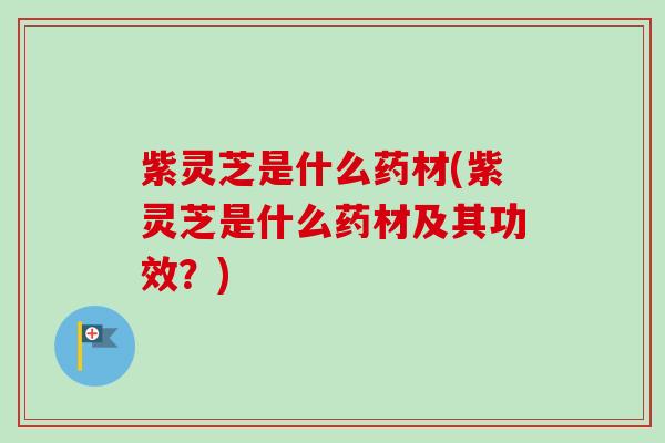 紫灵芝是什么药材(紫灵芝是什么药材及其功效?) 紫灵芝是什么药材(紫灵芝是什么药材及其功效?)