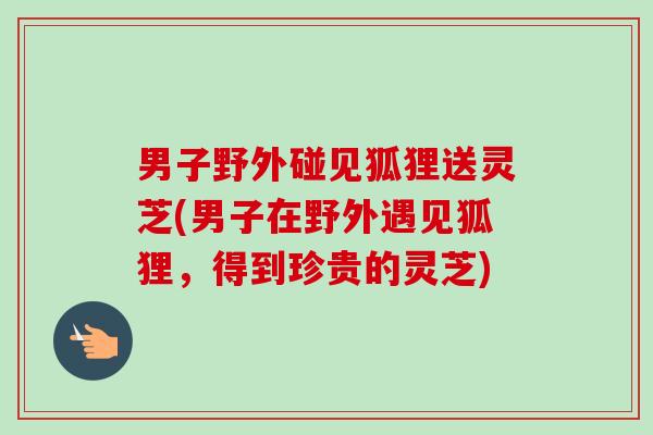 男子野外碰见狐狸送灵芝(男子在野外遇见狐狸,得到珍贵的灵芝) 男子野外碰见狐狸送灵芝(男子在野外遇见狐狸,得到珍贵的灵芝)
