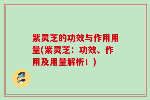 紫灵芝的功效与作用用量(紫灵芝:功效、作用及用量解析!) 紫灵芝的功效与作用用量(紫灵芝:功效、作用及用量解析!)