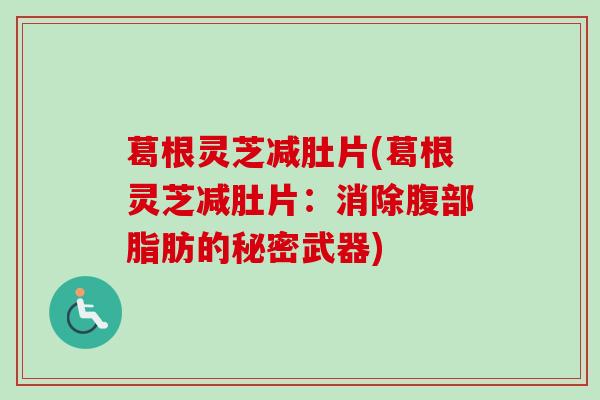 葛根灵芝减肚片(葛根灵芝减肚片：消除腹部脂肪的秘密武器)