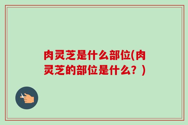 肉灵芝是什么部位(肉灵芝的部位是什么?) 肉灵芝是什么部位(肉灵芝的部位是什么?)