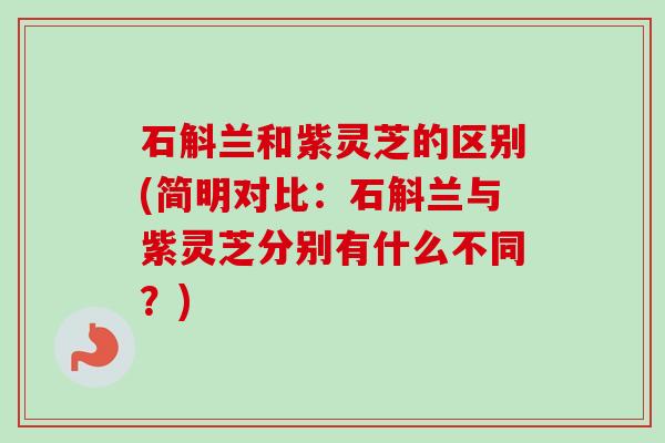 石斛兰和紫灵芝的区别(简明对比:石斛兰与紫灵芝分别有什么不同?) 石斛兰和紫灵芝的区别(简明对比:石斛兰与紫灵芝分别有什么不同?)