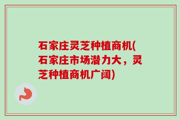 石家庄灵芝种植商机(石家庄市场潜力大,灵芝种植商机广阔) 石家庄灵芝种植商机(石家庄市场潜力大,灵芝种植商机广阔)