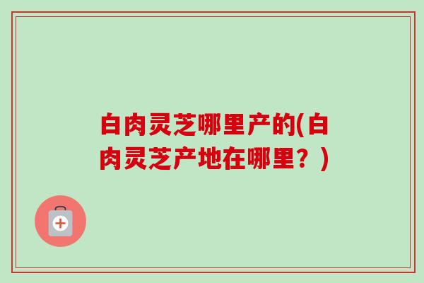 白肉灵芝哪里产的(白肉灵芝产地在哪里？)
