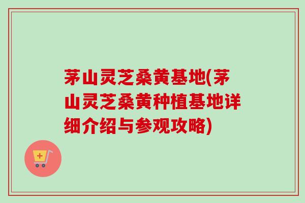 茅山灵芝桑黄基地(茅山灵芝桑黄种植基地详细介绍与参观攻略) 茅山灵芝桑黄基地(茅山灵芝桑黄种植基地详细介绍与参观攻略)
