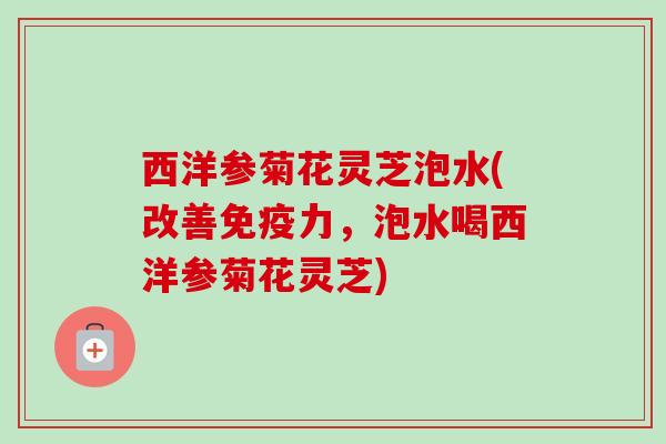 西洋参菊花灵芝泡水(改善免疫力,泡水喝西洋参菊花灵芝) 西洋参菊花灵芝泡水(改善免疫力,泡水喝西洋参菊花灵芝)