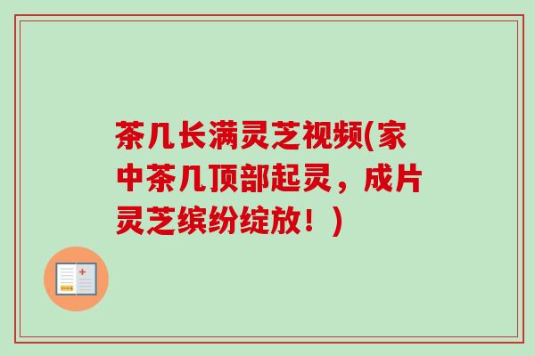 茶几长满灵芝视频(家中茶几顶部起灵,成片灵芝缤纷绽放!) 茶几长满灵芝视频(家中茶几顶部起灵,成片灵芝缤纷绽放!)