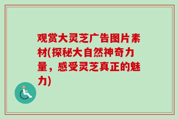 观赏大灵芝广告图片素材(探秘大自然神奇力量，感受灵芝真正的魅力)