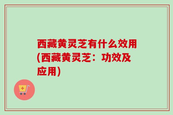 西藏黄灵芝有什么效用(西藏黄灵芝:功效及应用) 西藏黄灵芝有什么效用(西藏黄灵芝:功效及应用)