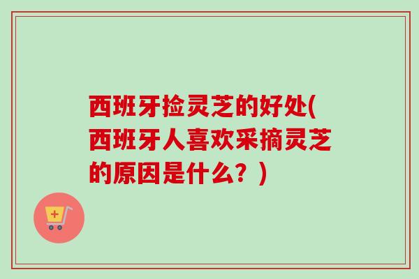 西班牙捡灵芝的好处(西班牙人喜欢采摘灵芝的原因是什么?) 西班牙捡灵芝的好处(西班牙人喜欢采摘灵芝的原因是什么?)