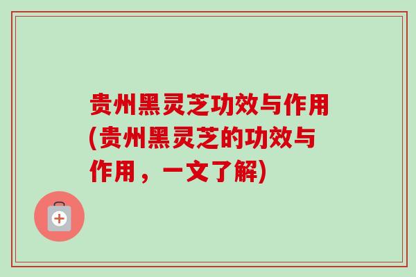 贵州黑灵芝功效与作用(贵州黑灵芝的功效与作用,一文了解) 贵州黑灵芝功效与作用(贵州黑灵芝的功效与作用,一文了解)
