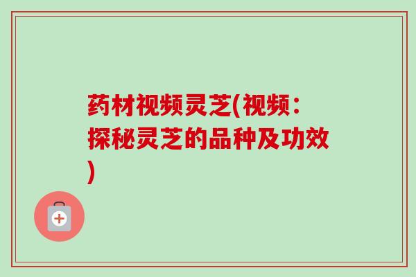 药材视频灵芝(视频:探秘灵芝的品种及功效) 药材视频灵芝(视频:探秘灵芝的品种及功效)