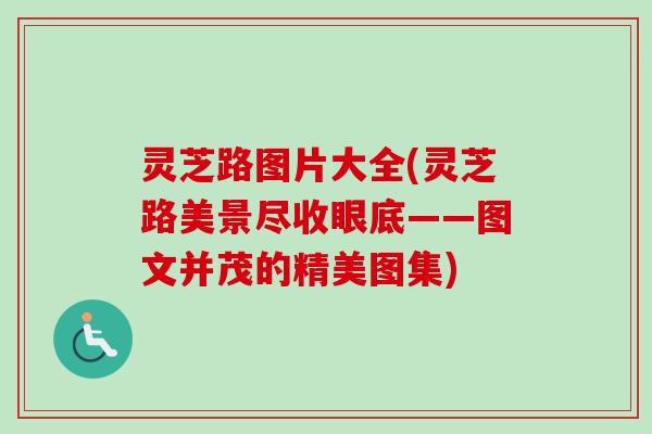 灵芝路图片大全(灵芝路美景尽收眼底——图文并茂的精美图集)