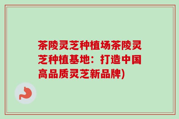 茶陵灵芝种植场茶陵灵芝种植基地：打造中国高品质灵芝新品牌)