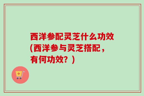 西洋参配灵芝什么功效(西洋参与灵芝搭配,有何功效?) 西洋参配灵芝什么功效(西洋参与灵芝搭配,有何功效?)