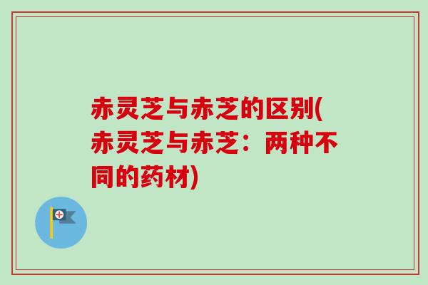 赤灵芝与赤芝的区别(赤灵芝与赤芝：两种不同的药材)