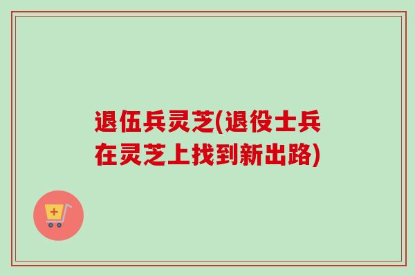 退伍兵灵芝(退役士兵在灵芝上找到新出路) 退伍兵灵芝(退役士兵在灵芝上找到新出路)