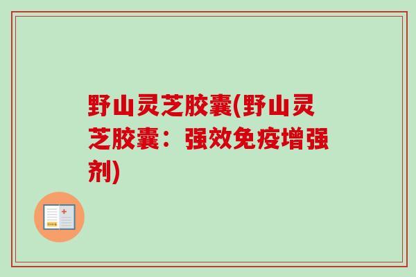 野山灵芝胶囊(野山灵芝胶囊:强效免疫增强剂) 野山灵芝胶囊(野山灵芝胶囊:强效免疫增强剂)