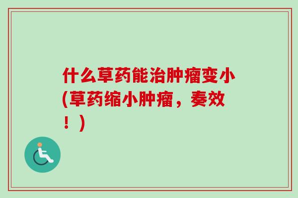 什么草药能变小(草药缩小,奏效!) 什么草药能变小(草药缩小,奏效!)