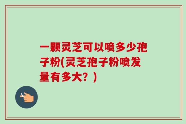 一颗灵芝可以喷多少孢子粉(灵芝孢子粉喷发量有多大？)