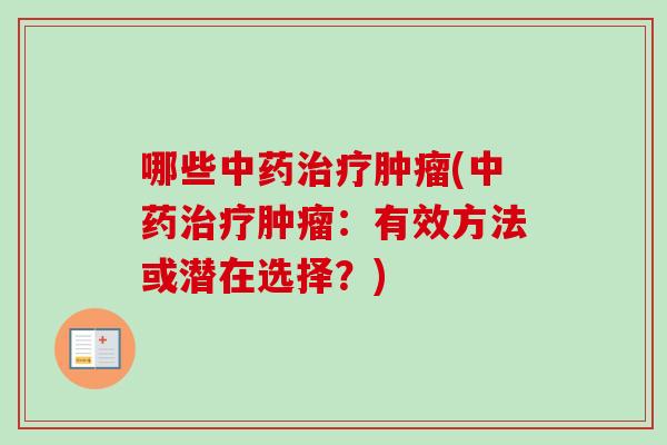 哪些(:有效方法或潜在选择?) 哪些(:有效方法或潜在选择?)