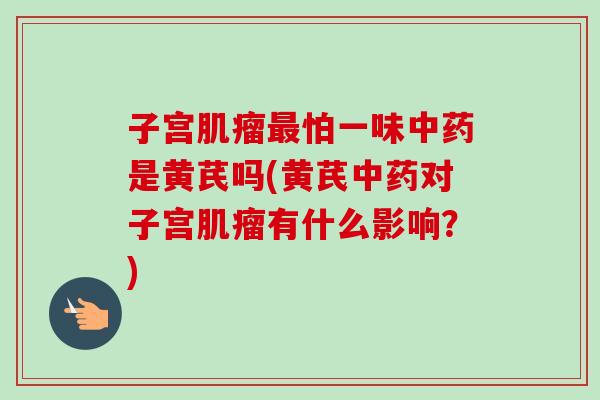 子宫怕一味是黄芪吗(黄芪对子宫有什么影响？)