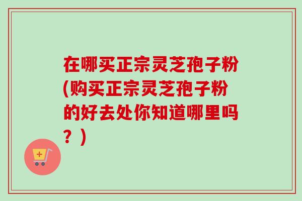 在哪买正宗灵芝孢子粉(购买正宗灵芝孢子粉的好去处你知道哪里吗?) 在哪买正宗灵芝孢子粉(购买正宗灵芝孢子粉的好去处你知道哪里吗?)