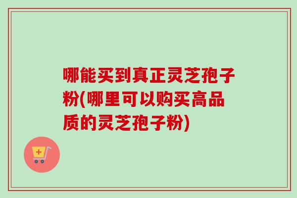 哪能买到真正灵芝孢子粉(哪里可以购买高品质的灵芝孢子粉) 哪能买到真正灵芝孢子粉(哪里可以购买高品质的灵芝孢子粉)