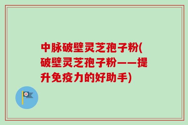 中脉破壁灵芝孢子粉(破壁灵芝孢子粉——提升免疫力的好助手) 中脉破壁灵芝孢子粉(破壁灵芝孢子粉——提升免疫力的好助手)