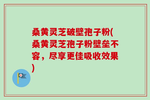 桑黄灵芝破壁孢子粉(桑黄灵芝孢子粉壁垒不容,尽享更佳吸收效果) 桑黄灵芝破壁孢子粉(桑黄灵芝孢子粉壁垒不容,尽享更佳吸收效果)