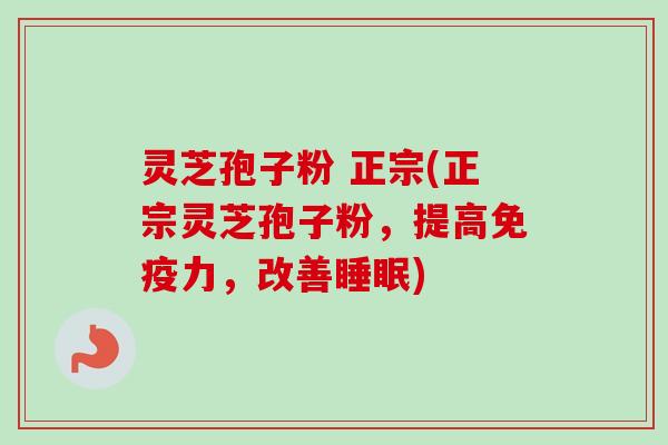 灵芝孢子粉 正宗(正宗灵芝孢子粉，提高免疫力，改善)