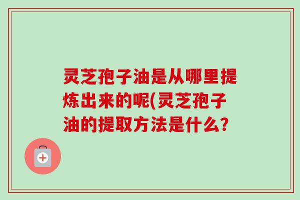 灵芝孢子油是从哪里提炼出来的呢(灵芝孢子油的提取方法是什么？
