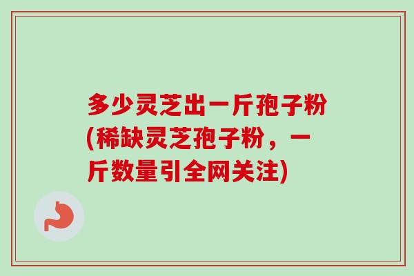 多少灵芝出一斤孢子粉(稀缺灵芝孢子粉，一斤数量引全网关注)