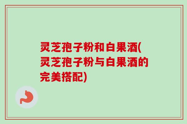 灵芝孢子粉和白果酒(灵芝孢子粉与白果酒的完美搭配)