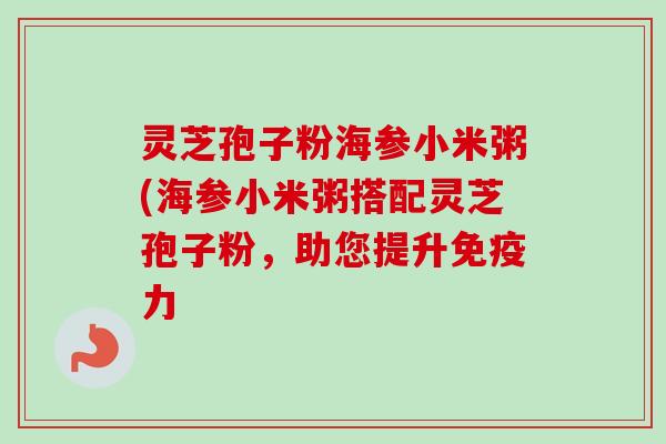 灵芝孢子粉海参小米粥(海参小米粥搭配灵芝孢子粉,助您提升免疫力 灵芝孢子粉海参小米粥(海参小米粥搭配灵芝孢子粉,助您提升免疫力