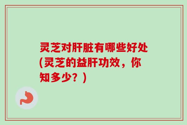 灵芝对有哪些好处(灵芝的益功效,你知多少?) 灵芝对有哪些好处(灵芝的益功效,你知多少?)