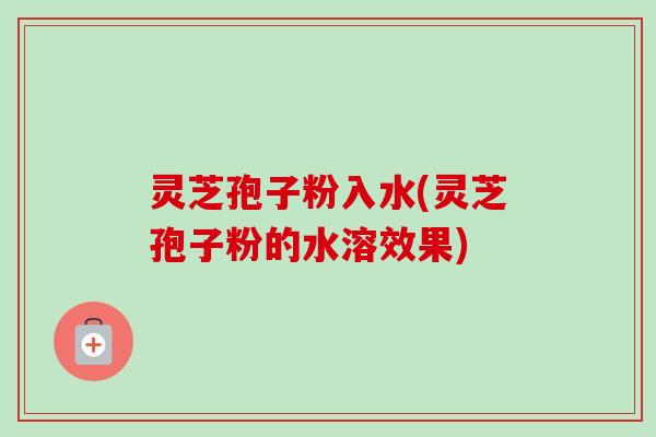 灵芝孢子粉入水(灵芝孢子粉的水溶效果) 灵芝孢子粉入水(灵芝孢子粉的水溶效果)