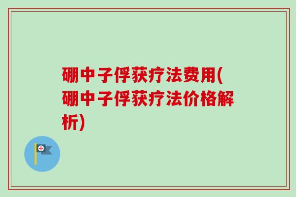硼中子俘获疗法费用(硼中子俘获疗法价格解析) 硼中子俘获疗法费用(硼中子俘获疗法价格解析)