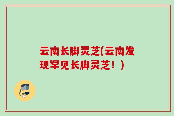 云南长脚灵芝(云南发现罕见长脚灵芝！)