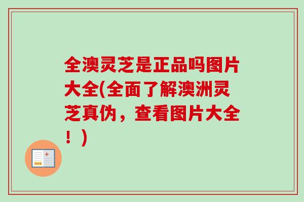 全澳灵芝是正品吗图片大全(全面了解澳洲灵芝真伪,查看图片大全!) 全澳灵芝是正品吗图片大全(全面了解澳洲灵芝真伪,查看图片大全!)