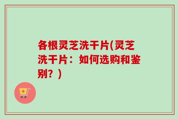 各根灵芝洗干片(灵芝洗干片:如何选购和鉴别?) 各根灵芝洗干片(灵芝洗干片:如何选购和鉴别?)